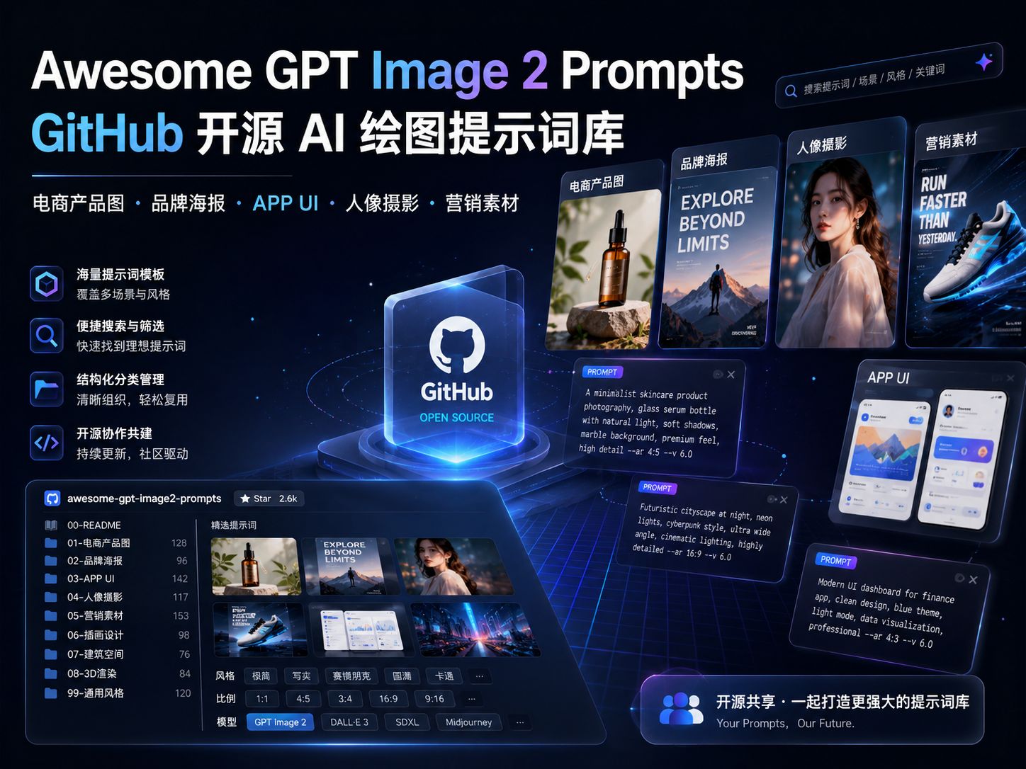 Awesome GPT Image 2 Prompts：GitHub 开源 AI 绘图提示词库