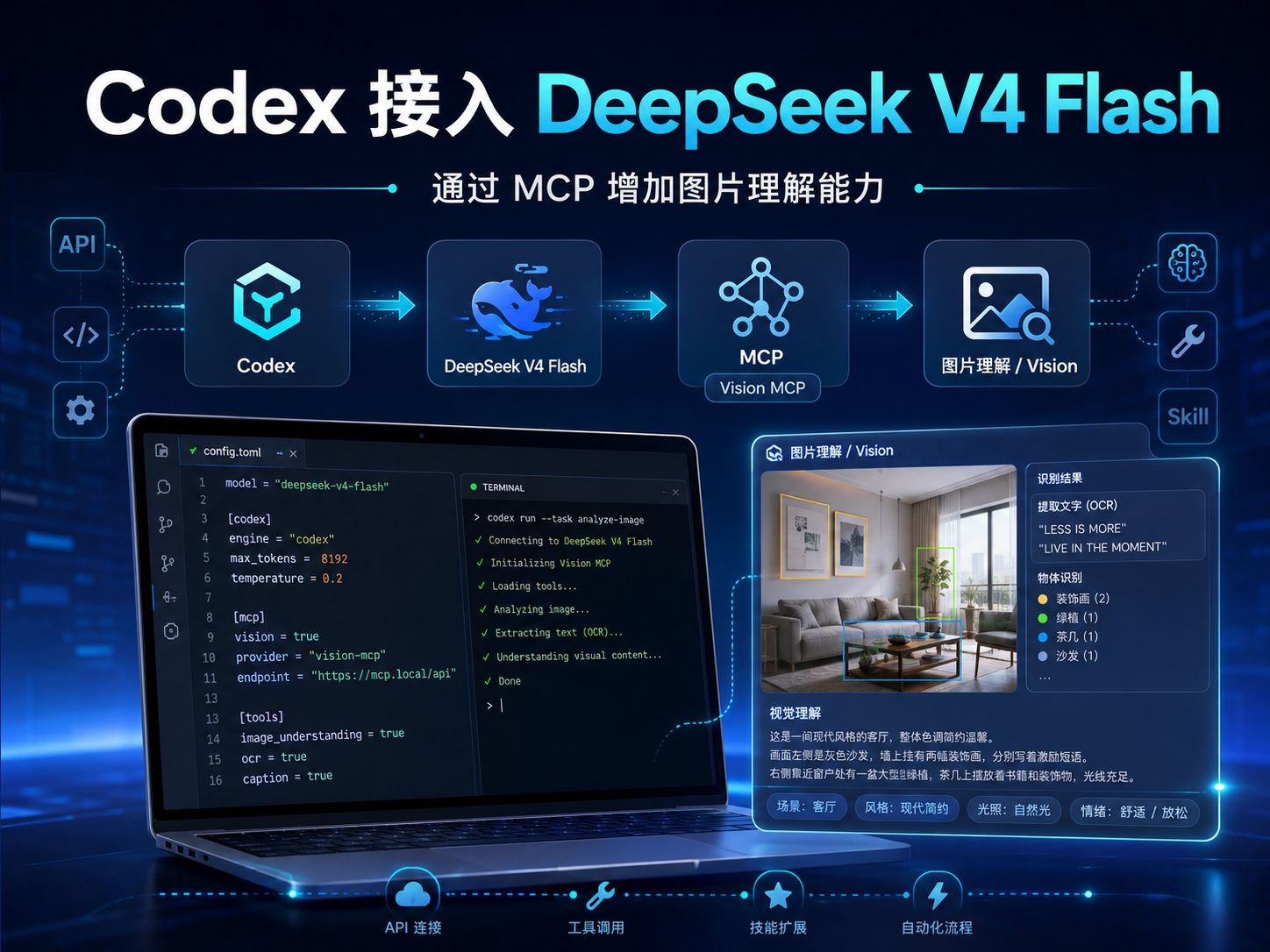 Codex 接入 DeepSeek V4 Flash,并通过 MCP 增加图片理解能力