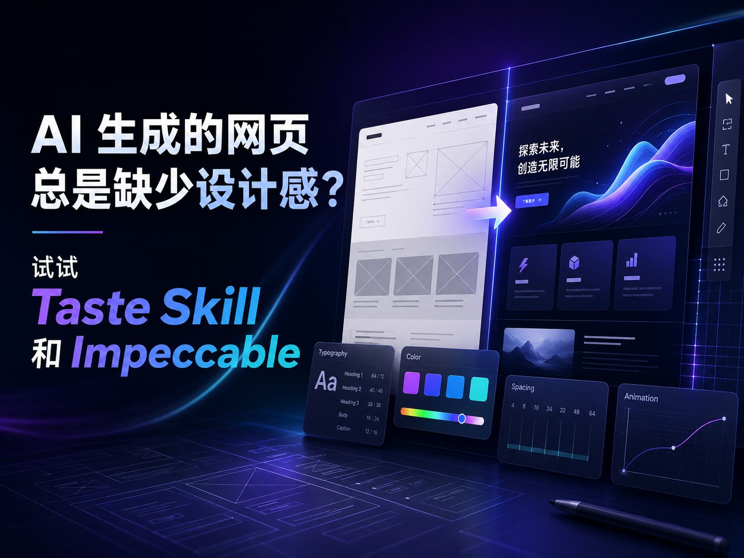 AI 生成的网页总是缺少设计感?试试 Taste Skill 和 Impeccable